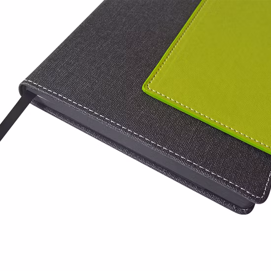 2023 Logo personnalisé A5 Folio Journal Agenda Agenda Agenda vert carnet de notes en cuir PU avec porte-stylo