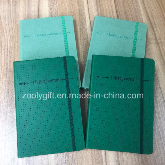 Personnalisez le carnet d'organisateur de journal d'agenda de couverture en cuir d'unité centrale de couleur avec le carnet de Moleskine de logo en relief