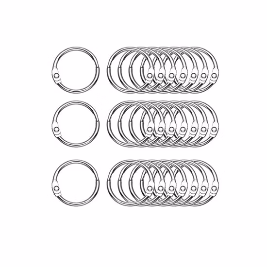 Anneau de reliure à feuilles mobiles en métal argenté de forme ronde de 32 mm pour ordinateur portable