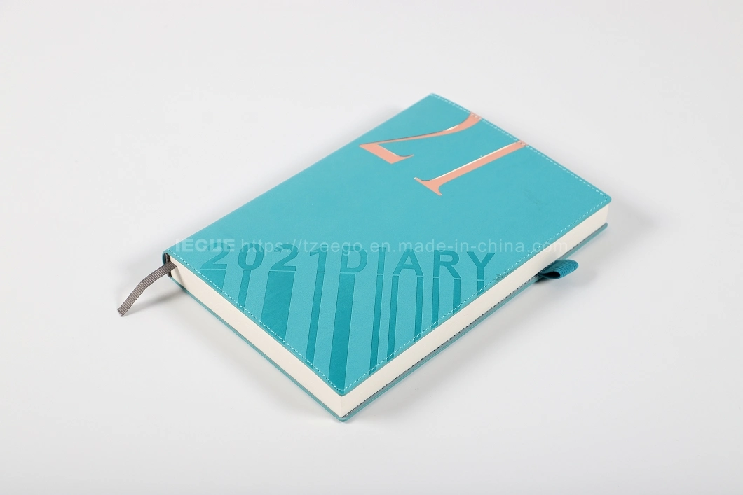 Classic Design Lay Flat Journal Perfect Binding A5 Soft Cover Notebook Colorful A4 Custom 2023 Diary Planner with Pen Holder