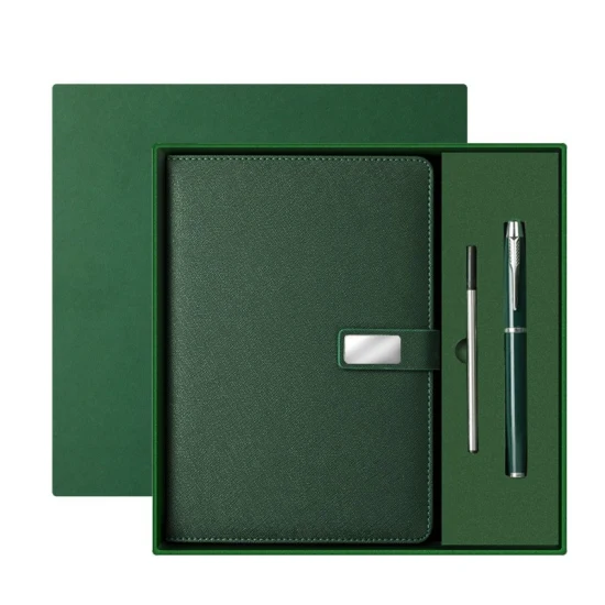 Kit cadeau d'entreprise stylo pour ordinateur portable en cuir dans un ensemble pour la promotion